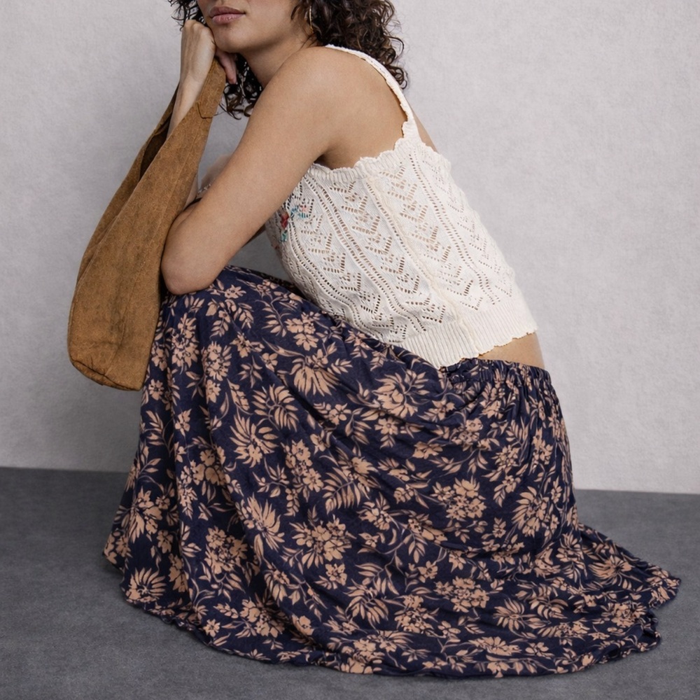 $10 Deals 🤝🔖 NWT Primark Maxi Floral Pull On Lightweight Flare Skirt Size 8